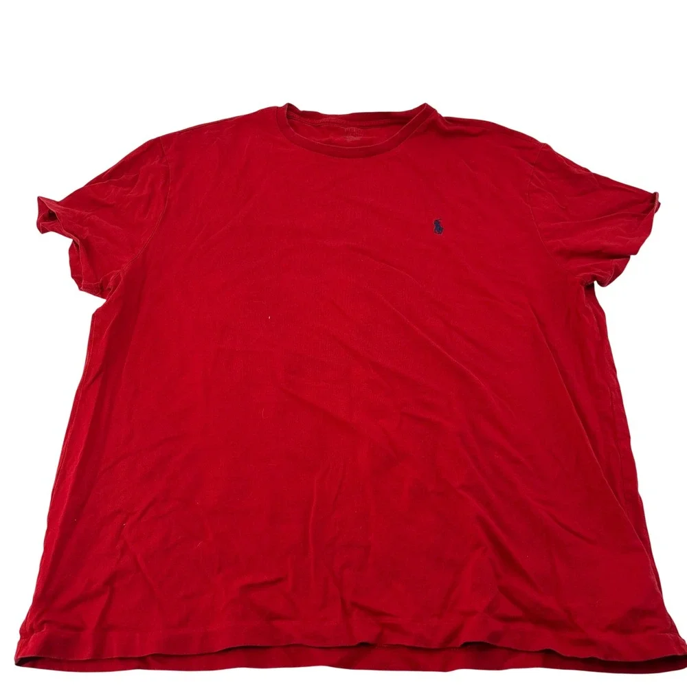 Polo Ralph Lauren Mens XL Red Classic Fit Cotton Crewneck Pony Logo T-Shirt